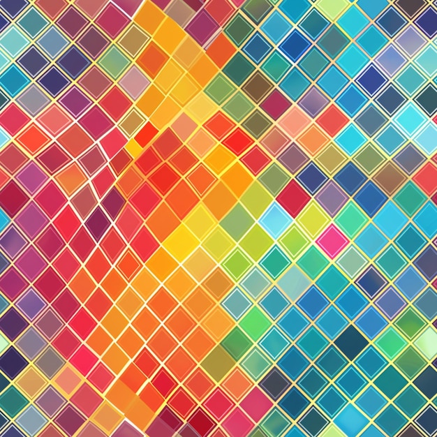 Colorful pixel grid pattern with gradient