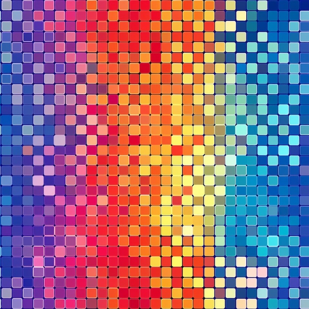 Colorful pixel grid pattern with gradient