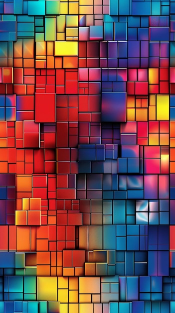 Colorful pixel grid pattern with gradient