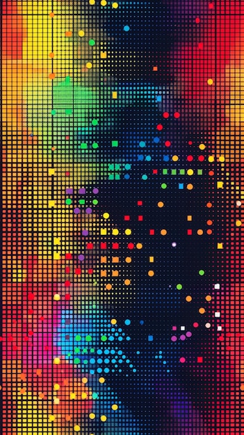 Photo colorful pixel grid pattern with gradient