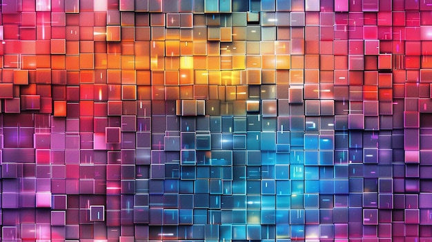 Colorful pixel grid pattern with gradient