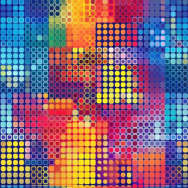 Colorful pixel grid pattern with gradient