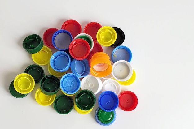 Colorful plastic caps collection