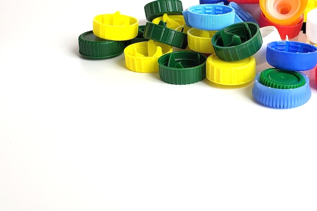 Colorful plastic caps collection