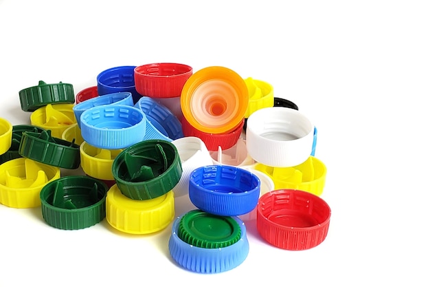 Colorful plastic caps collection