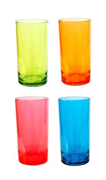 colorful plastic glass