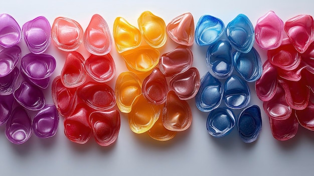 Colorful Plastic Shapes on White Background