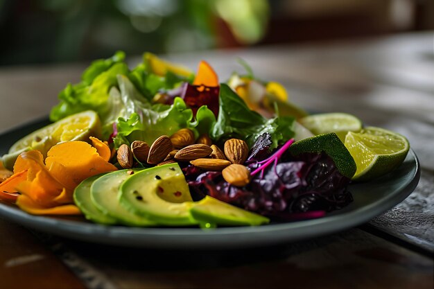 Colorful Plate That Includes a Salad