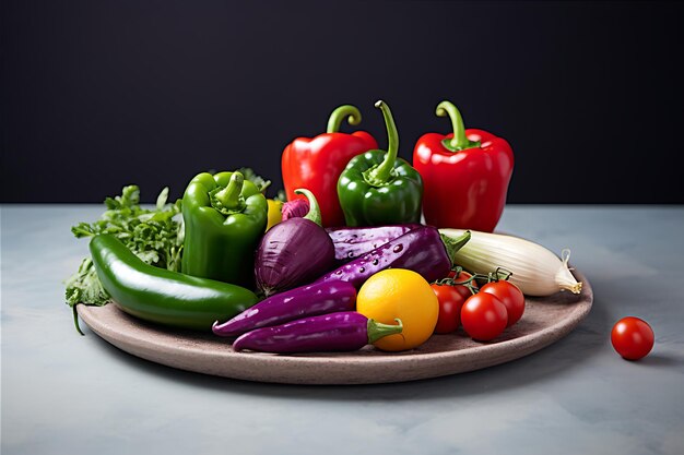 Colorful Plate of Vegetables