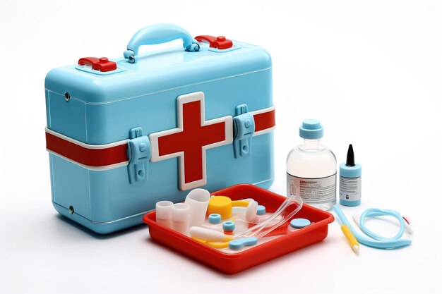 Photo a colorful playful doctors kit for imaginative roleplaying on white or png transparent background