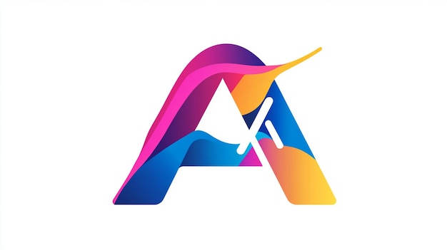 A Colorful and Playful Logo of the Letter A with Bold Colors