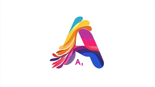 Photo a colorful and playful logo of the letter a with bold colors