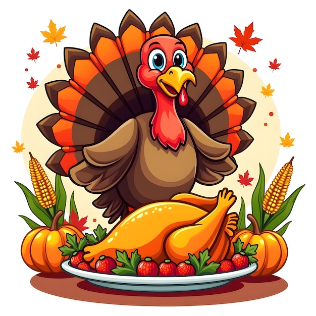 A colorful playful Thanksgiving tshirt design