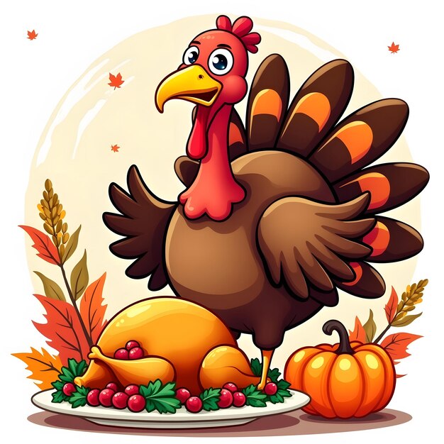 Photo a colorful playful thanksgiving tshirt design