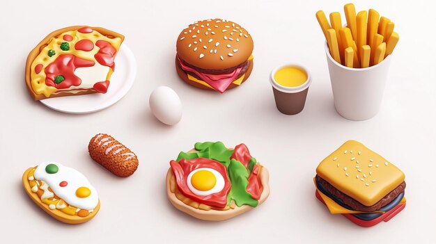 Photo colorful playful toy food icons