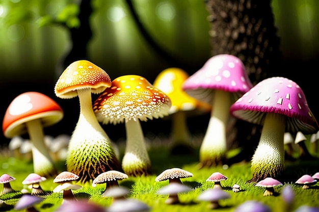 Colorful poisonous mushrooms wallpaper background HD photography do not eat poisonous mushrooms