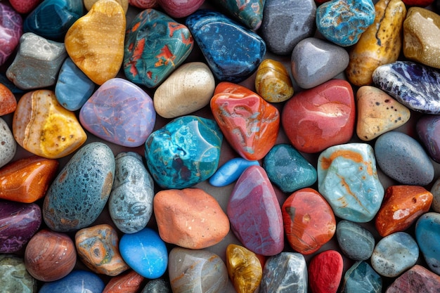 Colorful Polished Stones Multicolored Rock Collection