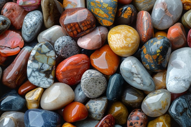 Photo colorful polished stones