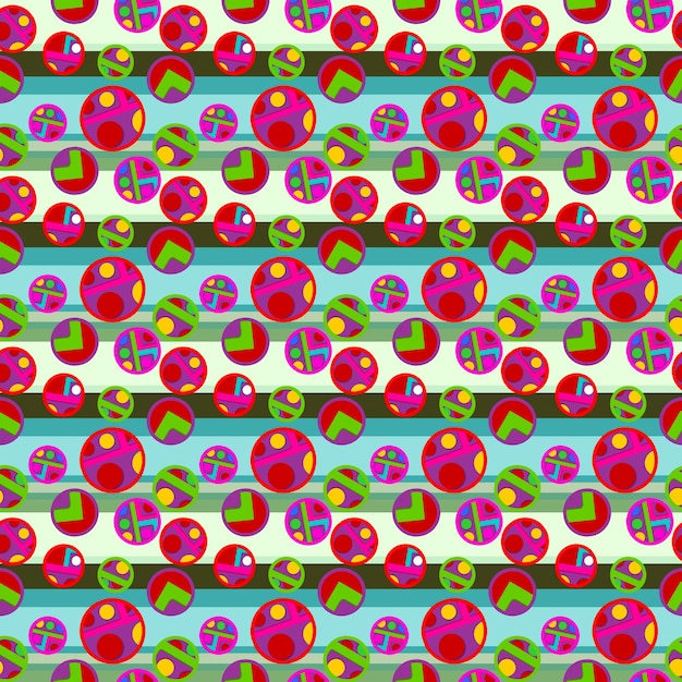 colorful polka dot print and background in lines