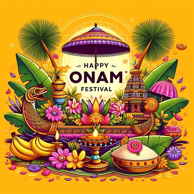 Photo colorful pookalam design for onam kerala festival