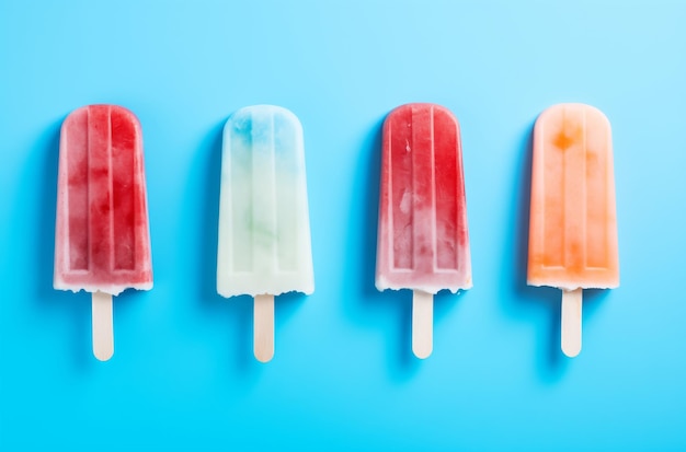 Colorful popsicles lineup