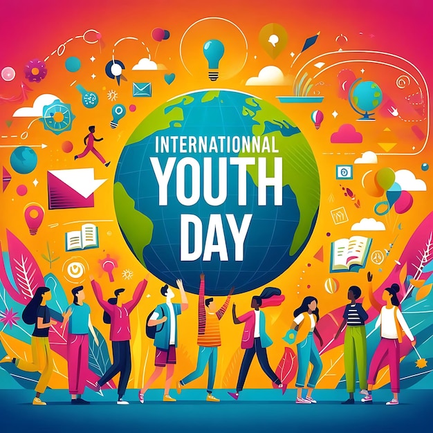 a colorful poster for the international youth day