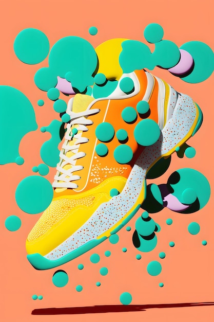 A colorful poster for a shoe brand called the brand nike.