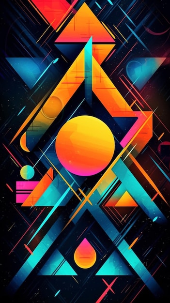 A colorful poster with geometric shapes and lines generative ai