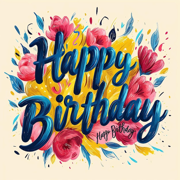 a colorful poster with a happy birthday written on it