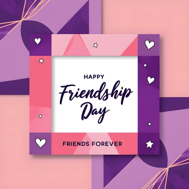 a colorful poster with a purple and pink background with hearts on it