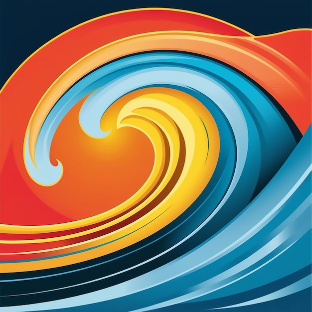 a colorful poster with a spiral design in the middle