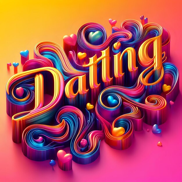 Photo a colorful poster with the word dating on it