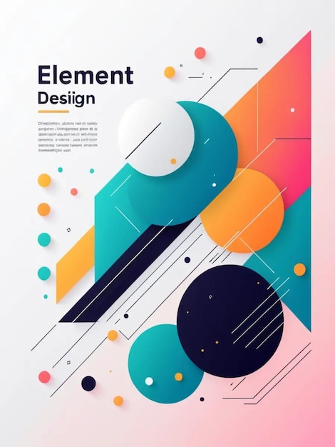 Photo a colorful poster with the word element design design design design on it