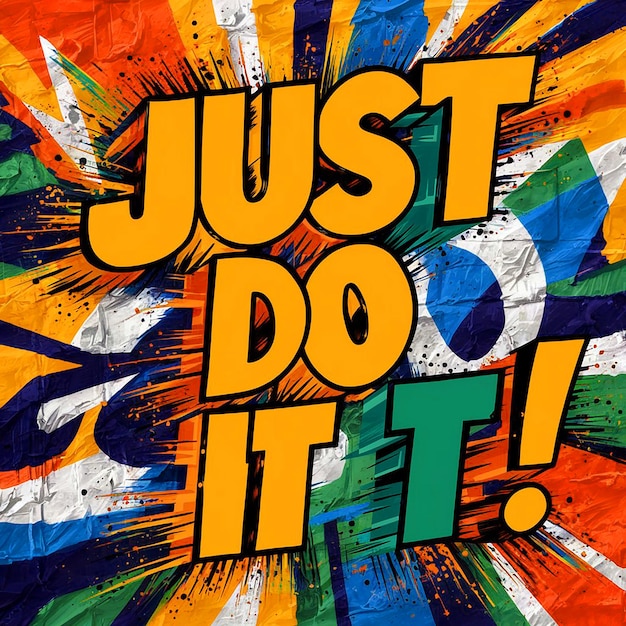 Photo a colorful poster with the word just do it