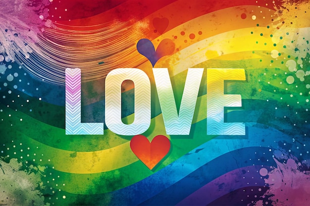 Photo a colorful poster with the word love on it