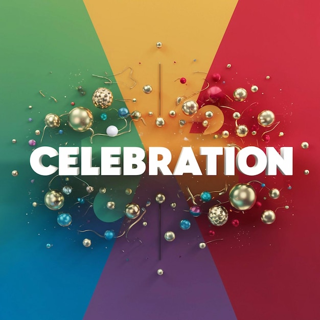 Photo a colorful poster with the words celebrate celebration on it