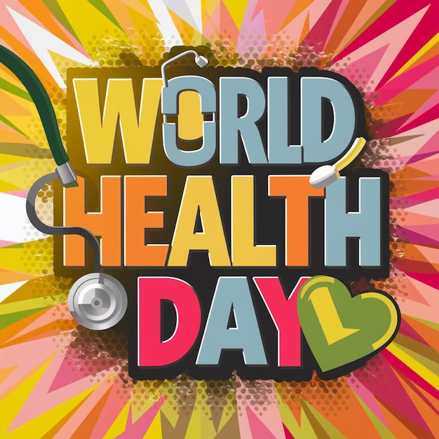 a colorful poster with a world health day written on it