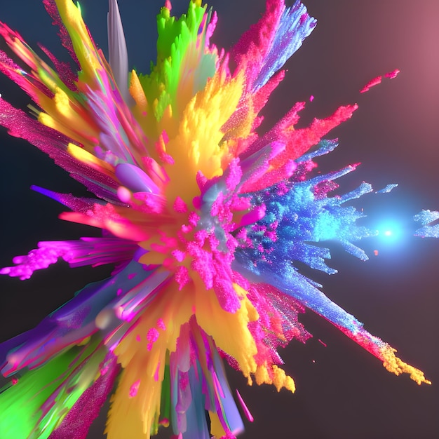 Colorful powder explosion in the air generative ai