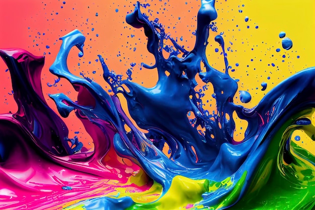 Colorful powder explosion on black background ART CGI