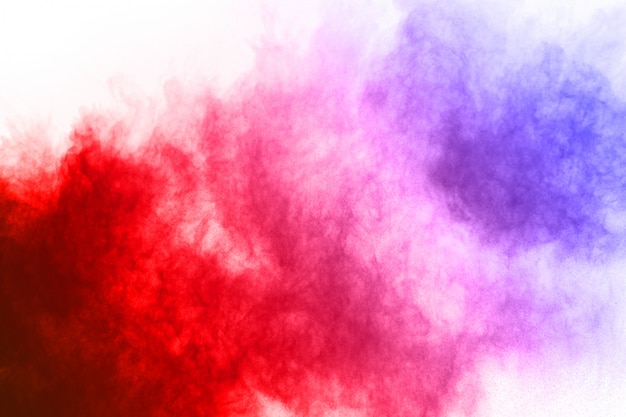 Colorful powder explosion on white background. 