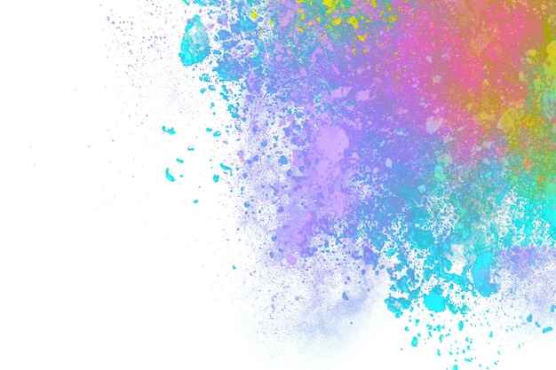 Colorful powder explosion on white background