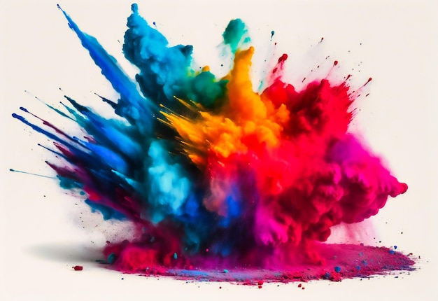 Colorful powder image color explosion transparent png