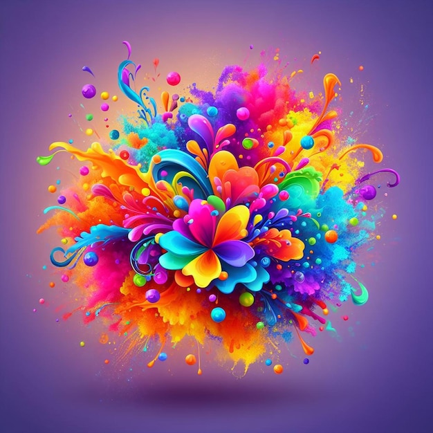 A Colorful powder splash with multicolor Holi Splash Dust smokes splash backgrounds