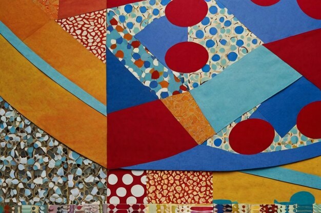 a colorful quilt with circles and circles on it