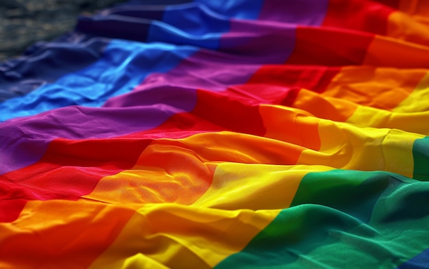 Photo a colorful rainbow colored cloth with the word rainbow on it