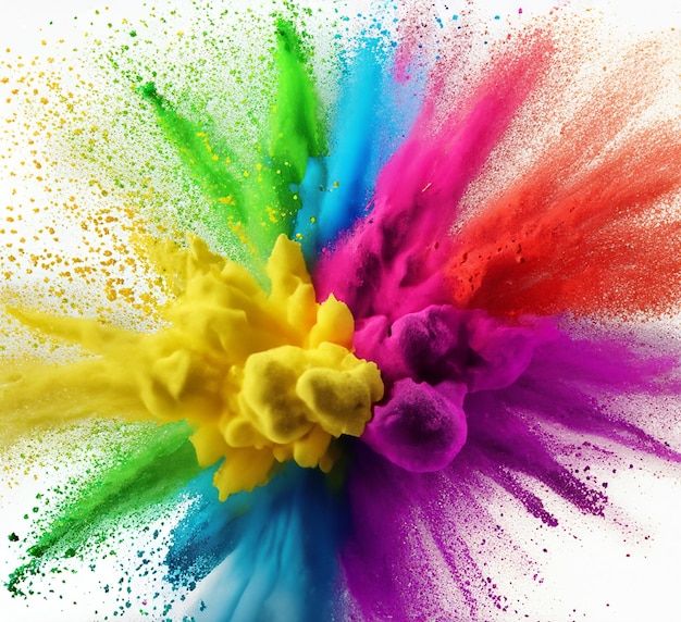 a colorful rainbow colored splash is shown with a rainbow colored dye