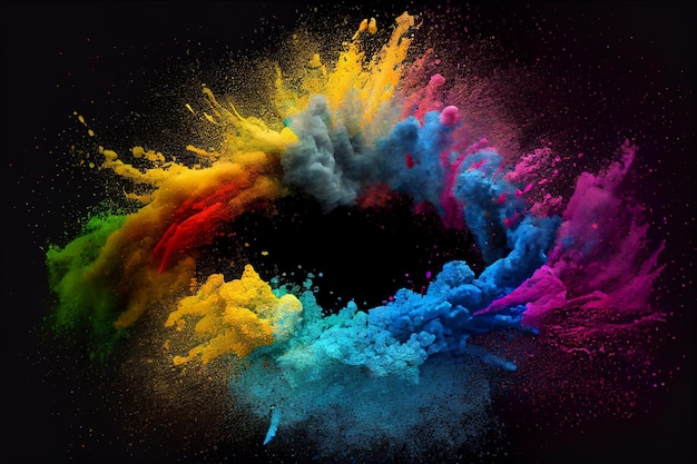 Colorful rainbow holi ai generated art