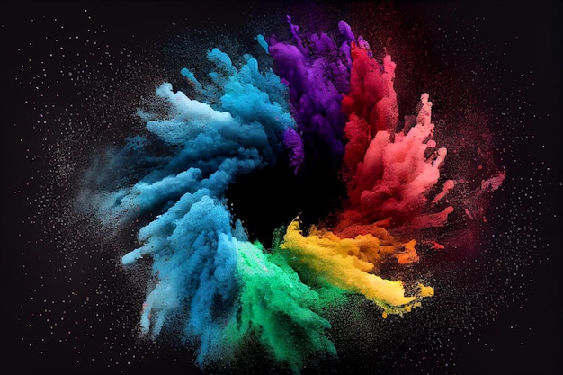 Colorful rainbow holi ai generated art