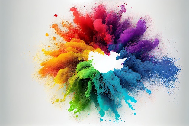 Colorful rainbow holi ai generated art