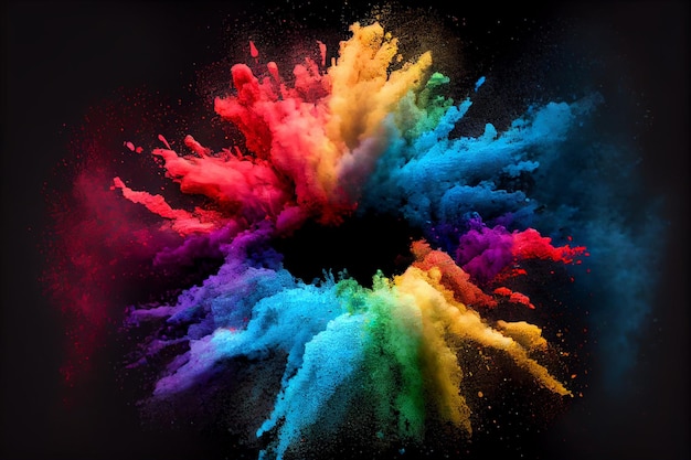 Colorful rainbow holi ai generated art